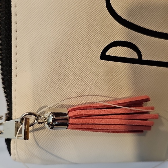 New Rae Dunn POUCH Zippered Pink Tassel Pouch - Picture 4 of 6